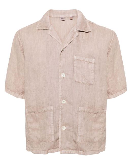 Aspesi Natural Camp-collar Linen Shirt for men