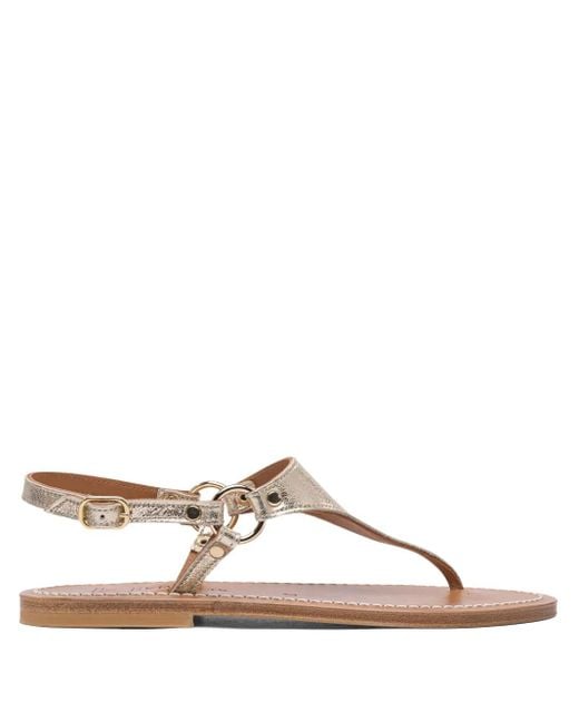 K. Jacques Brown Leather Thong Sandals