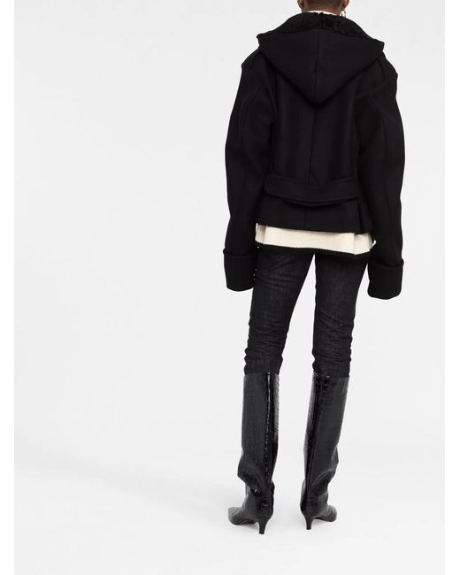 Saint Laurent Black Detachable-Hood Military Jacket