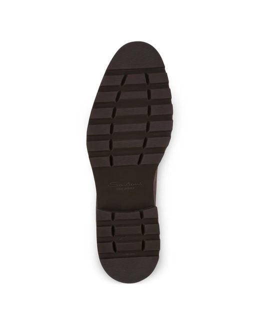 Santoni Brown Suede Lace-Up Boots for men