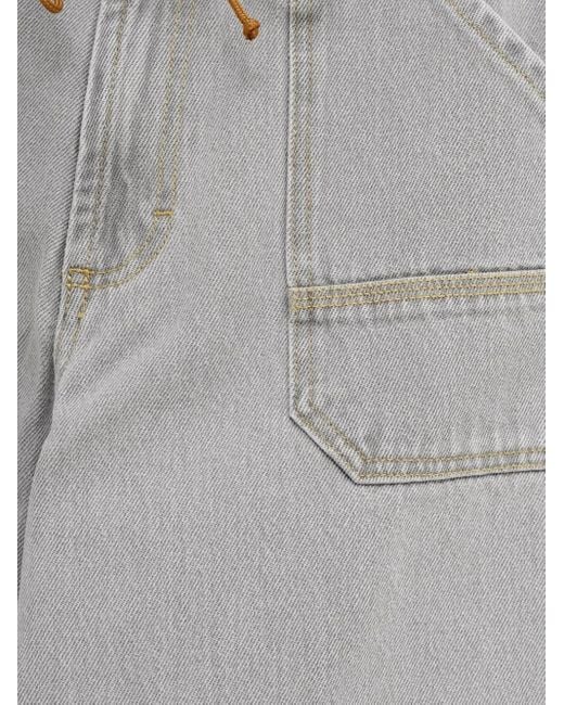 GIMAGUAS Gray Mitch Drawstring Pocket Jeans for men