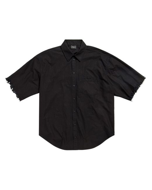 Balenciaga Black Distressed Cotton Shirt