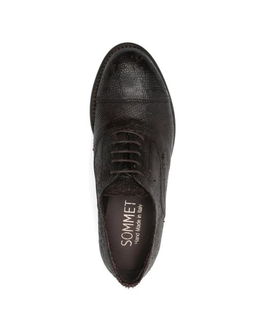 SOMMET Brown Textured Lace-Up Oxford Shoes