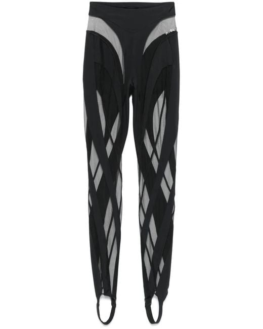 Mugler Black Spiral Leggings