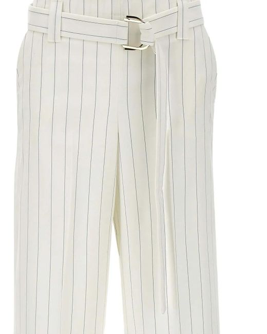 Liu Jo Gestreepte Straight Broek in het White