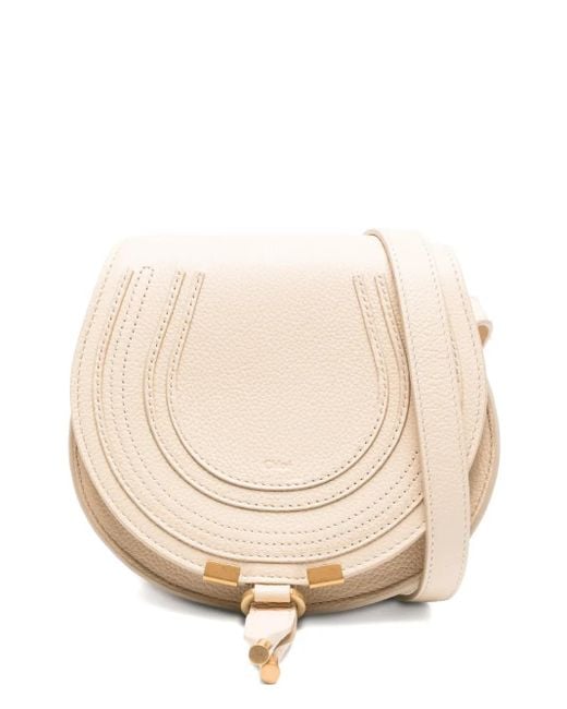 Chloé Natural Marcie Horseshoe-Detail Shoulder Bag