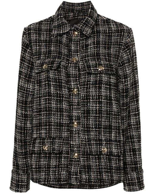 Anine Bing Black Embossed-buttons Tweed Jacket