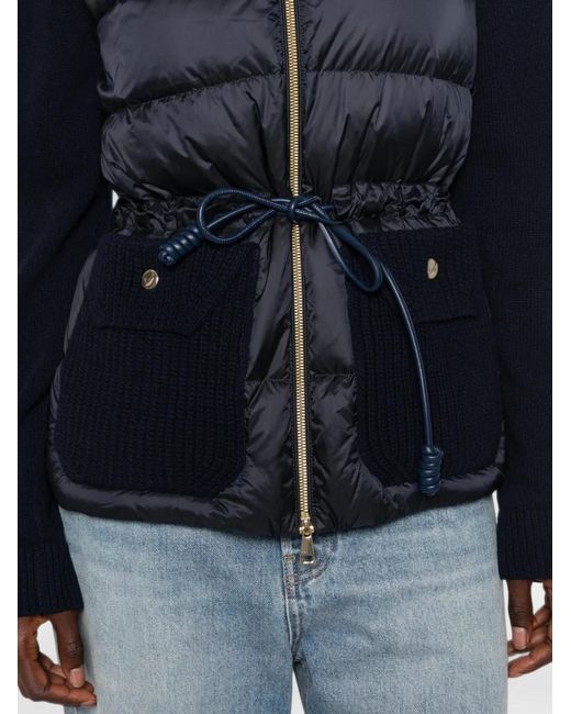 Moncler Blue Padded Panelled Cardigan