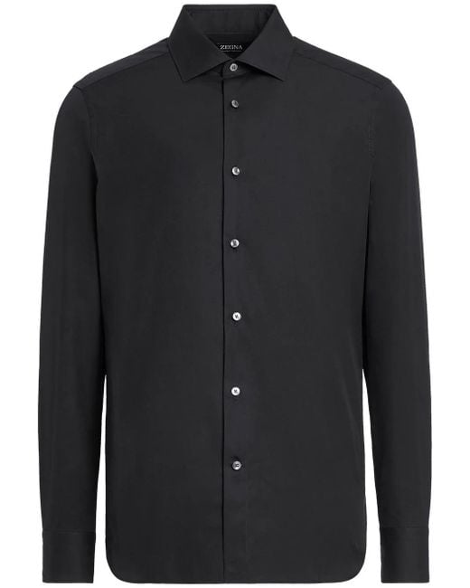 Zegna Black Trofeo Cotton Shirt for men