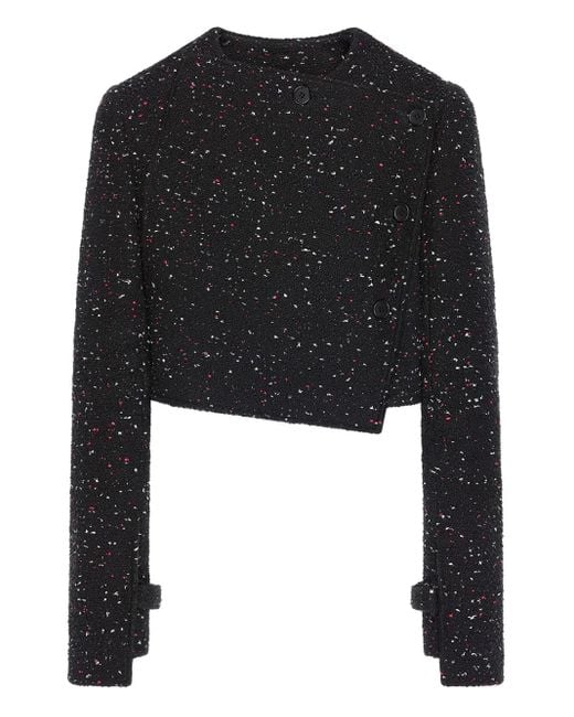 Courreges Black Tweed Cropped Jacket