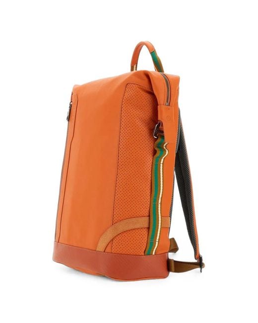 Scharlau Orange Blondin Leather Backpack for men