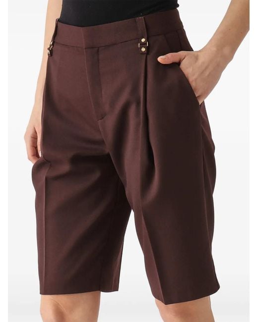 Elisabetta Franchi Brown Cool Wool Bermuda Shorts