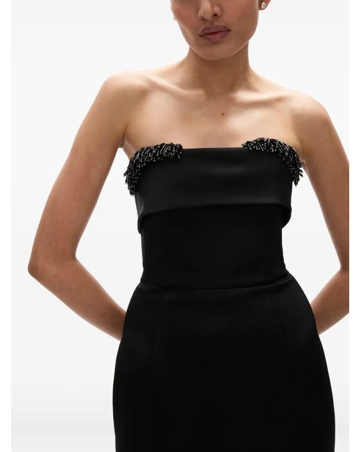 Rachel Gilbert Black Laira Corset Embellished Dress
