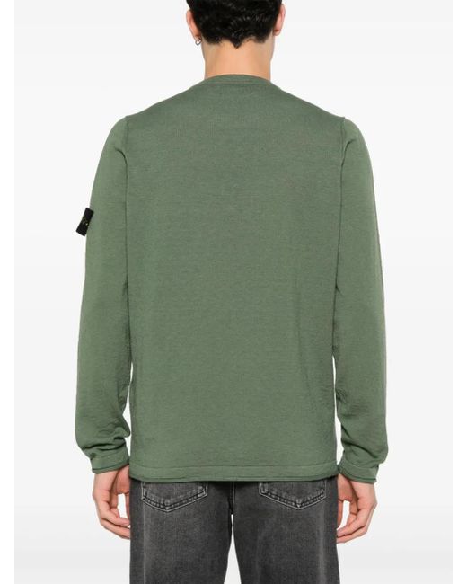 Stone Island Trui Met Compass-Logopatch in het Green voor heren
