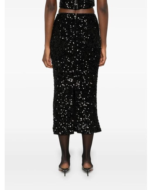 ROTATE BIRGER CHRISTENSEN Black Midirock Mit Pailletten