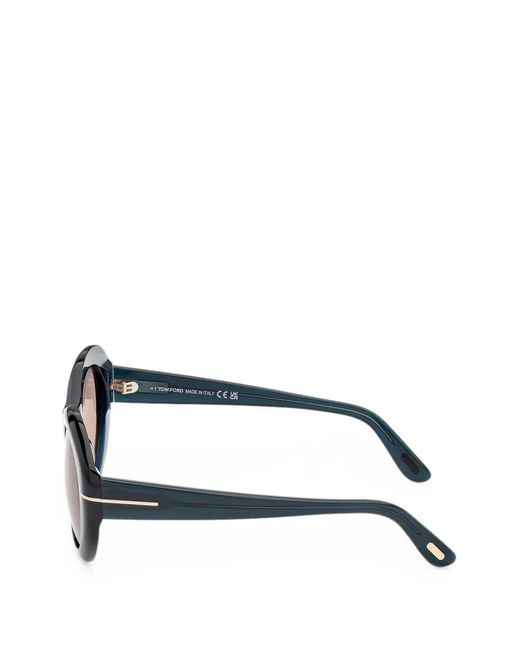Tom Ford Blue Elodie-02 Round-Frame Sunglasses
