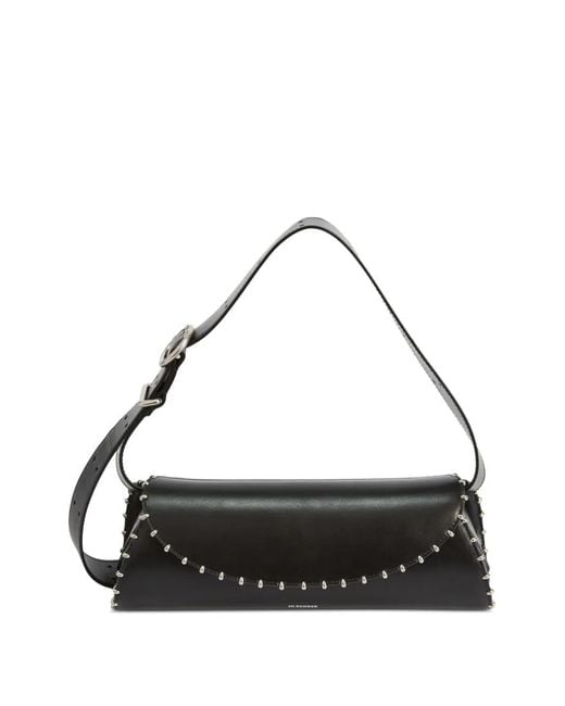 Jil Sander Black 'Cannolo' Small Shoulder Bag