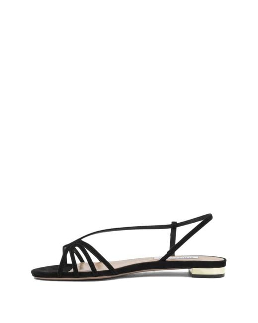 Aquazzura White Talk To Me Strappy Suede Sandals