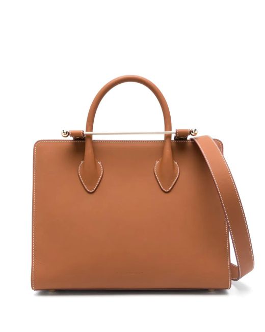 Strathberry Brown Midi Tote Bag