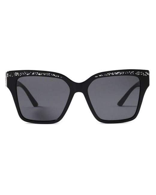 Jimmy Choo Black Sonnenbrille mit eckigen Gläsern