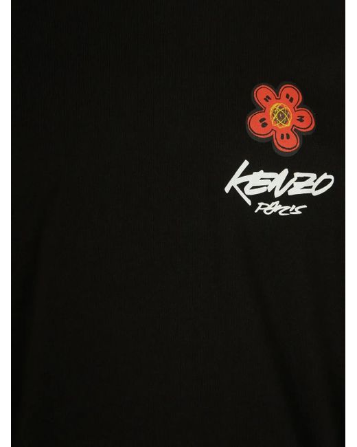 KENZO Black X Futura 2000 Flower-Embellished T-Shirt for men
