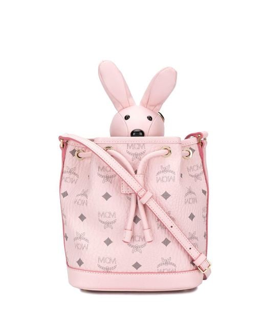 MCM Pink Zoo Bunny Bucket Bag