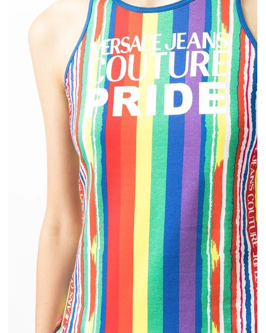 Versace Jeans Couture Blue Pride Project-Print Vest Top