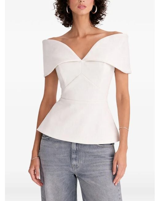 MOOS STUDIO White Off-Shoulder Top