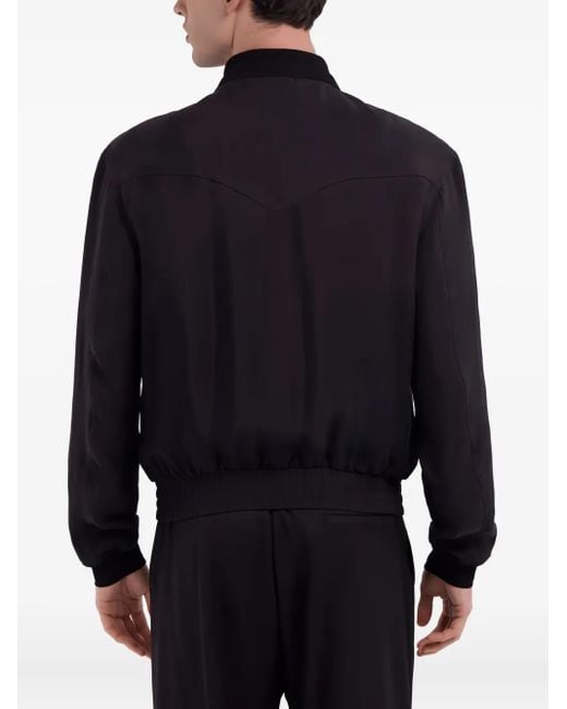 Bomber Con Colletto A Coste di Roberto Cavalli in Black da Uomo
