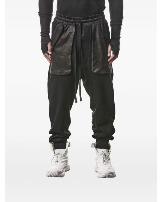 Thom Krom Black Patch Pocket Track Pants for men