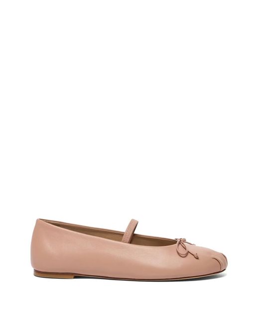 Stuart Weitzman Pink Bow-Embellishment Elastic-Strap Ballerina Shoes