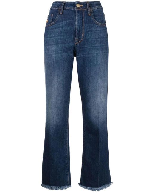 Vaqueros con flecos y logo bordado Jacob Cohen de color Blue