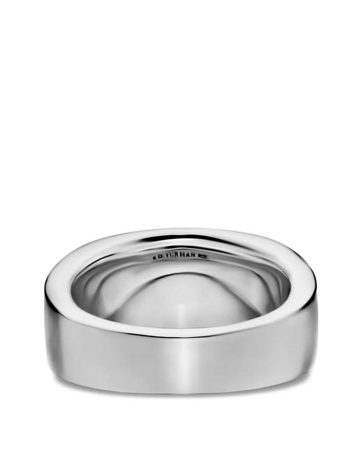 David Yurman White Chevron Three Sided Signet Ring for men