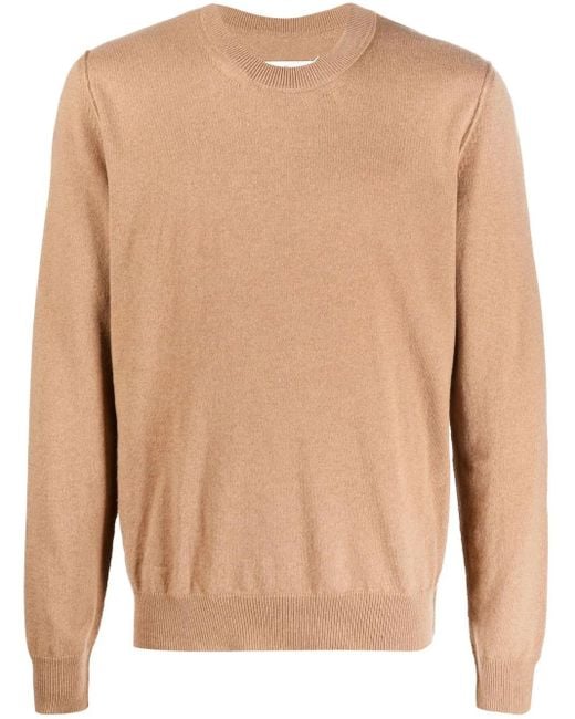 Maison Margiela Kaschmirpullover Mit Rundem Ausschnitt in Natural für Herren