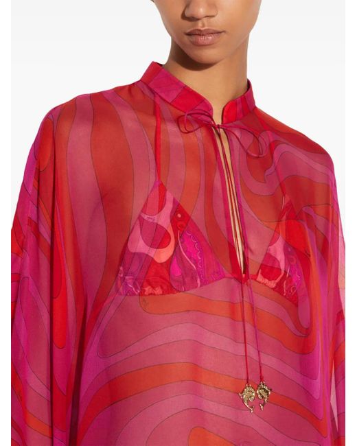 Emilio Pucci Pink Marmo-Print Kaftan