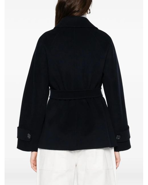 Max Mara Black Louise Double-Breasted Coat
