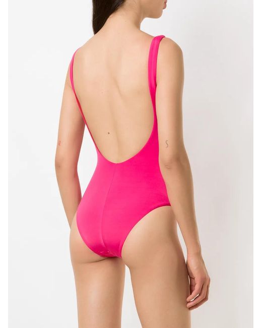 Amir Slama Pink U-Neck Swim Suit