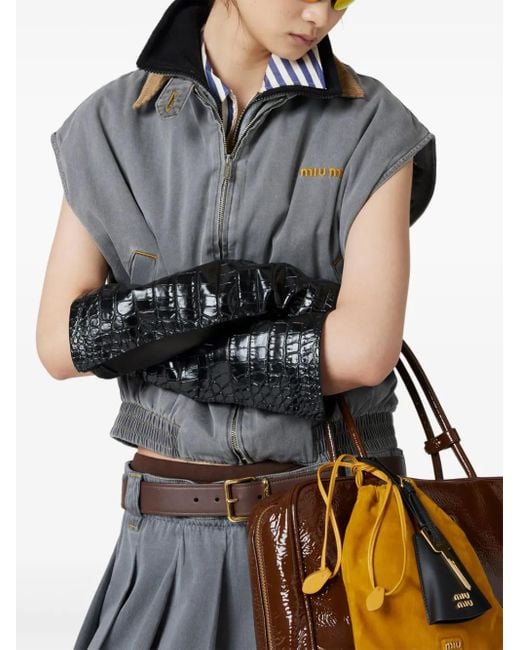 Miu Miu Gray Top aus Chambray