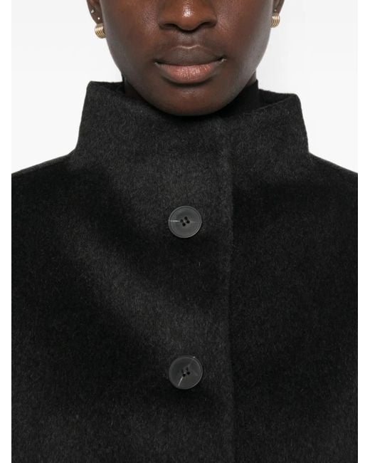 The Dynamis Studio Black High-Neck Patch-Pocket Coat