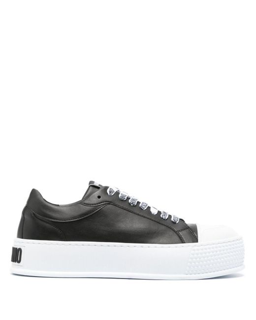 Moschino Black Logo-embossed Low-top Sneakers for men