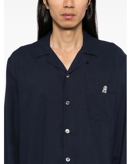 Undercover Overhemd Met Korte Mouwen in het Blue voor heren