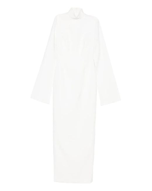 Solace London White The Josefine Long-Sleeve Maxi Dress