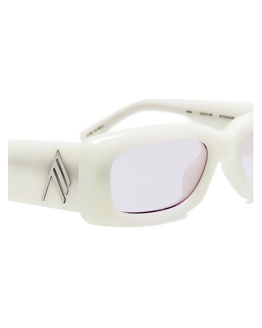 The Attico White X Linda Farrow Mini Marfa Rectangle-Frame Sunglasses