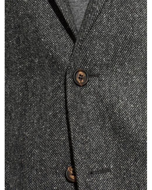 Eleventy Gray Herringbone-Pattern Blazer for men