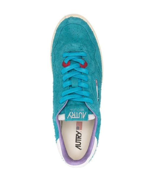 Autry Blue Medalist Suede Sneakers for men