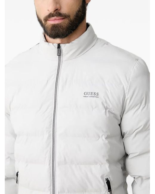 Guess Gray Quilted High-Neck Jacket for men