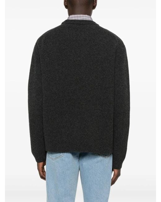Gucci Geribbelde Trui Met Logodetail in het Black voor heren