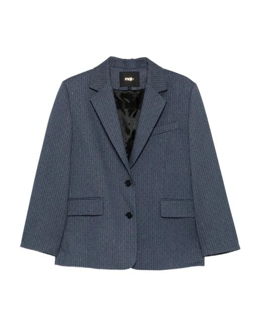 Maje Blue Single-Breasted Blazer