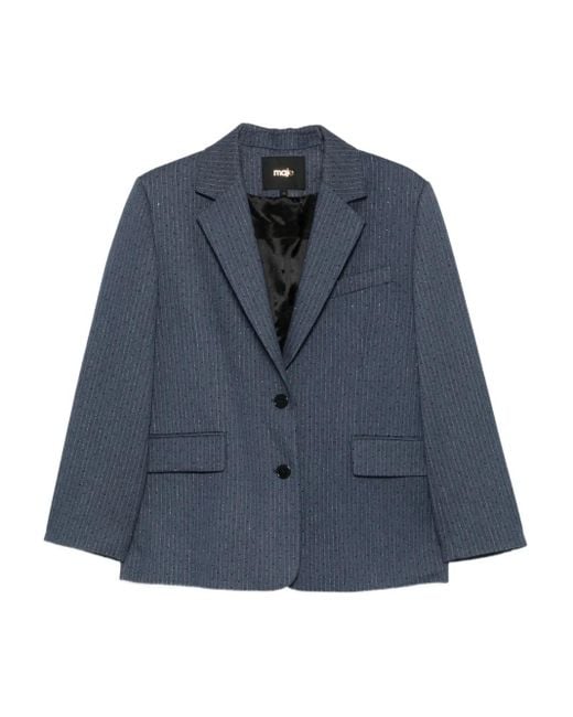 Maje Blue Single-Breasted Blazer