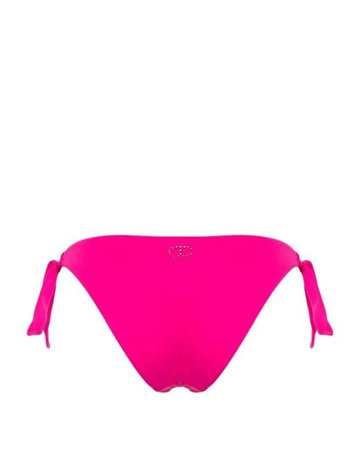Twinset Pink Gem-Logo Bikini Bottoms